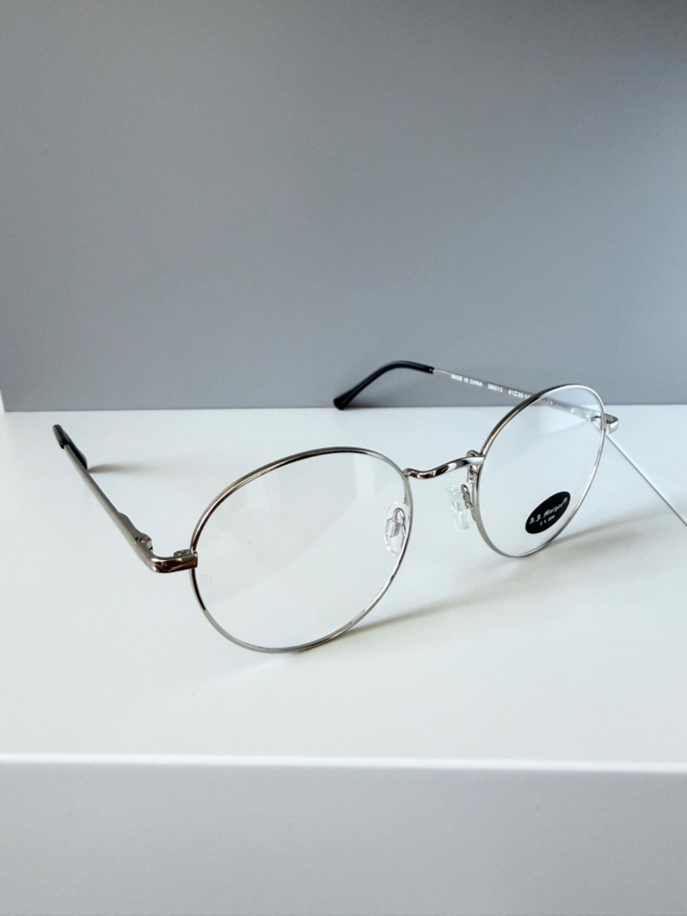 ASOS AJ Morgan Round Silver Frame Glasses - Clear Lenses no prescription